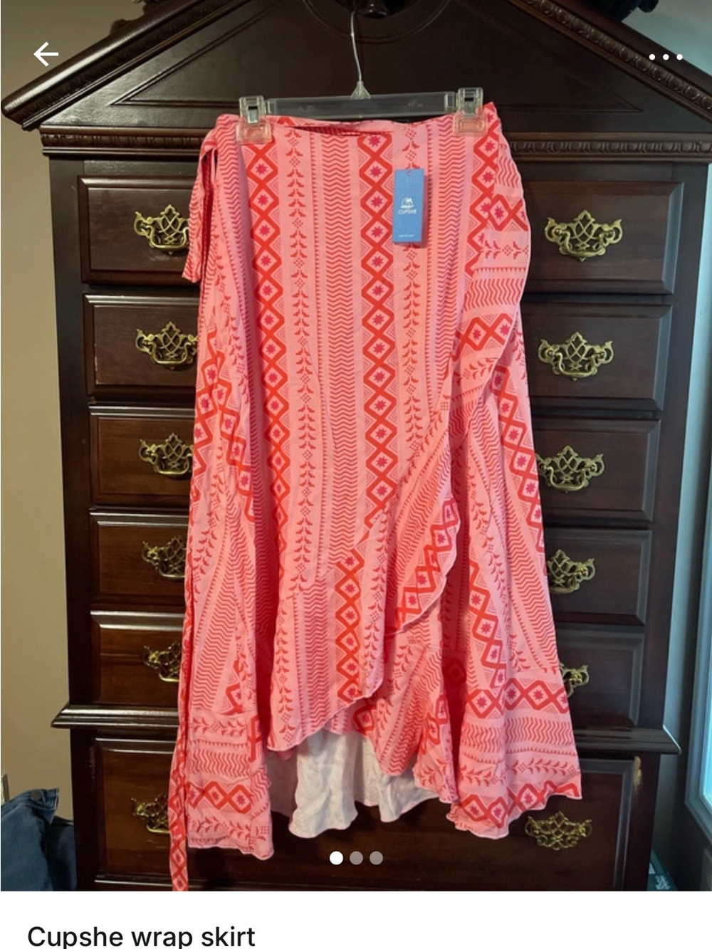 Cupshe Coral & Pink Aztec Wrap Skirt